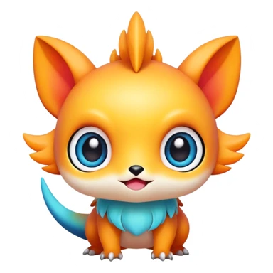 Cute kawaii chibi Fakémon-creature sticker