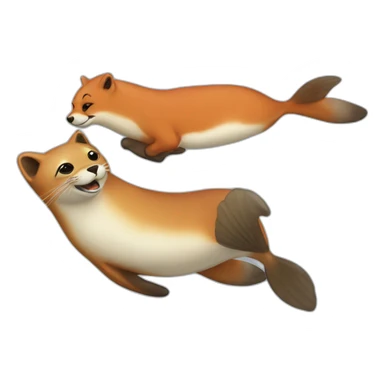 A seal flies on a fox sticker
