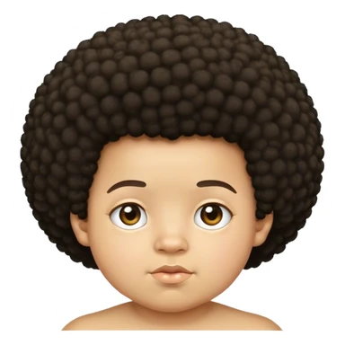 Create a light skin kid with an Afro kind of chubby  sticker