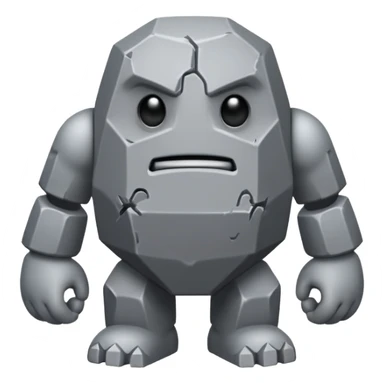 Un golem de pierre avec quelques cristaux sticker