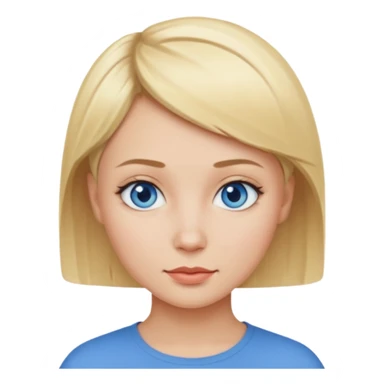 Mujer pelo rubio y muy corto ojos azules cara redonda sticker