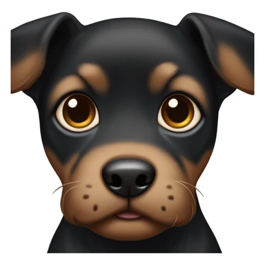 Black puppy with brow touch on the eyeborws sticker