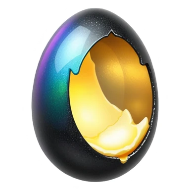 black glittery egg cracked open sticker