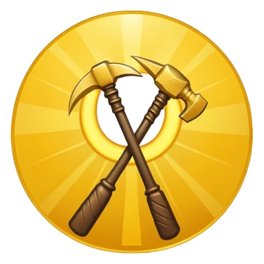 The Sickle and the Hammer are crossed, and behind them are the rays of the sun sticker