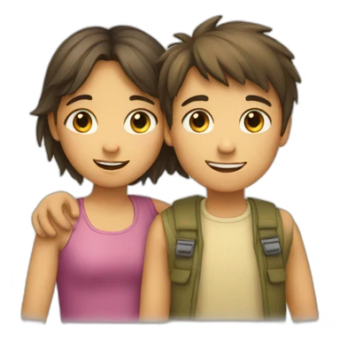A girl and a boy hugging  sticker