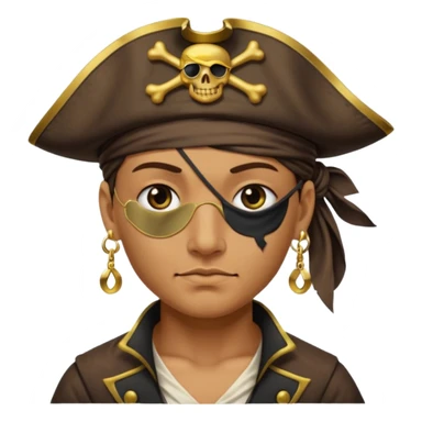 Eye patch pirate with earring, one eye covered
 sticker