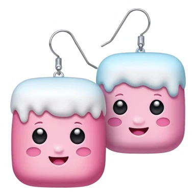 colored marshmallow with earrrings sticker