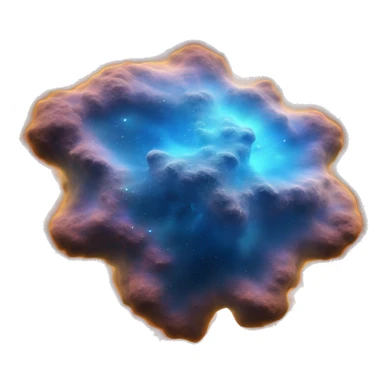 blue 3D highly detailed realistic nebula in cosmic outer space, depth of field, png cutout sticker