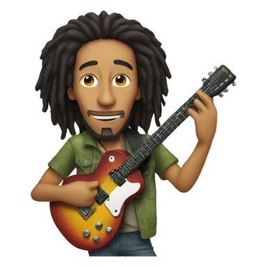 Bob marley with guitar sticker