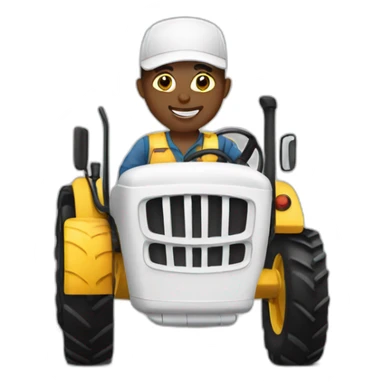 white tractor driver sticker