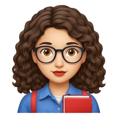 hispanic nerd girl wavy hair sticker