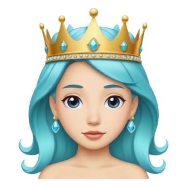 aqua princess, bold, crown sticker