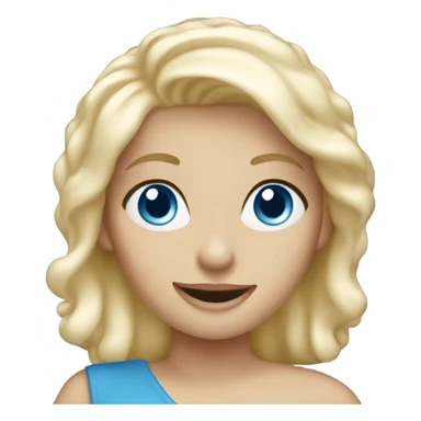 blue eyed blonde lady waving sticker
