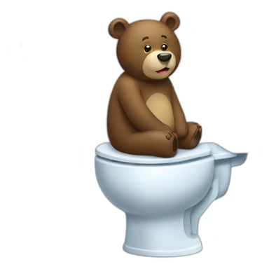 Un ours sur des toilettes sticker