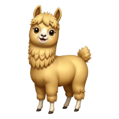 A small golden llama dancing sticker