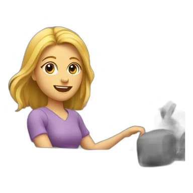 Fille dans un voiture mauve sticker