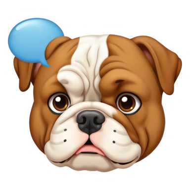 Bulldog with a thought bubble  sticker