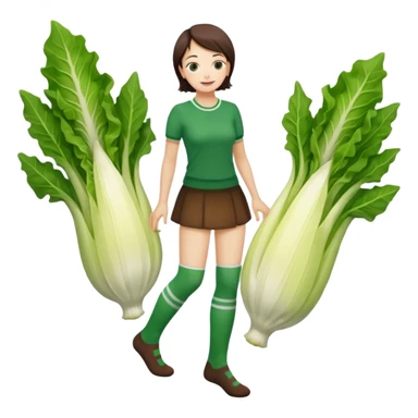  👩🏼 en chaussette, dans une endive géante, sticker