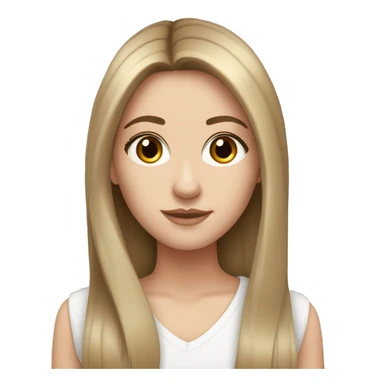 a white girl with straight brown hair and pretty lashes sticker