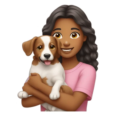 menina com seu cachorro sticker