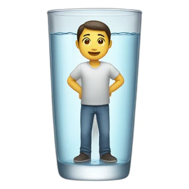 A person standing in a glass of water sticker