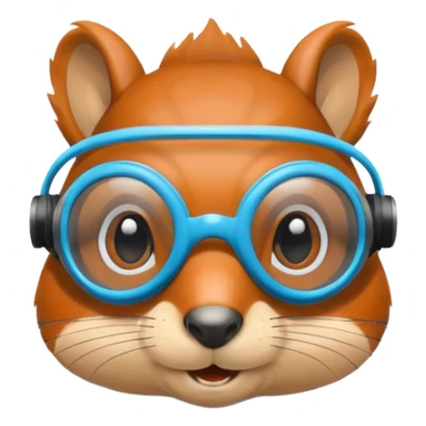 squirrel with swimming goggles sticker