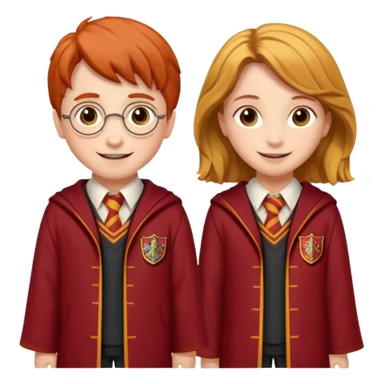 harry potter, ronald weasley and hermione granger in gryfinndor uniform sticker