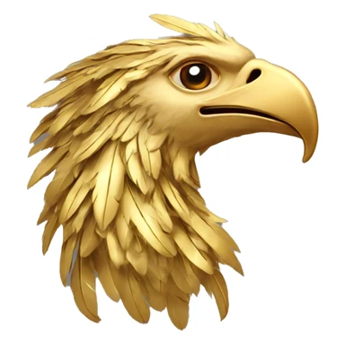 Phoenix head with gold feathers in gold color sticker