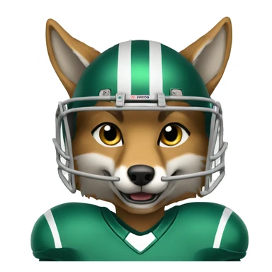 Female Coyote animal wearing football gear sticker