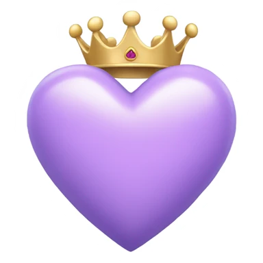 Light Purple Heart with a crown on it  sticker