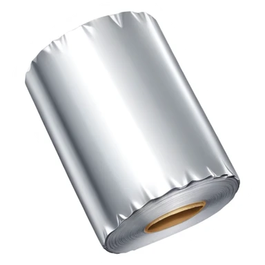 A roll of aluminum foil (papel aluminio) sticker