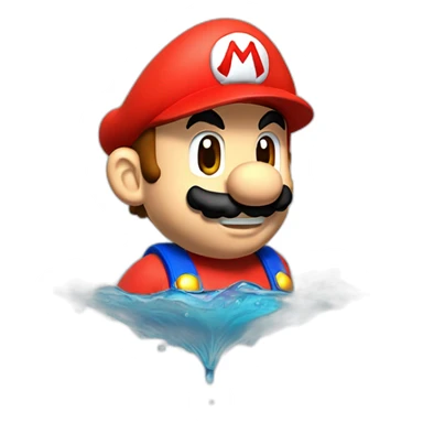 Mario qui bois de l'eau sticker
