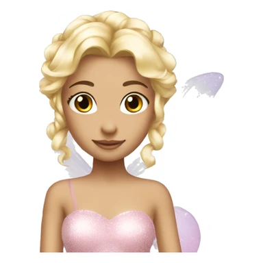 light pink fairy princess sparkly dress blonde sticker