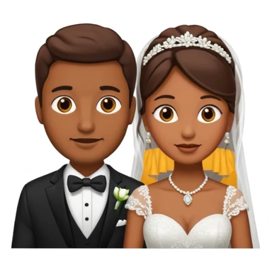 Brown skinned bride and groom sticker