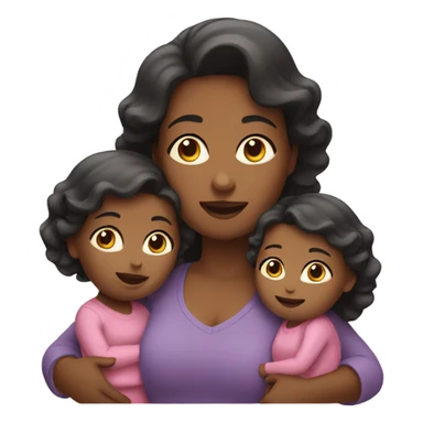 Mom holding 2 daughters  sticker