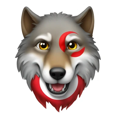 Wolf with Turkish flag on it sticker