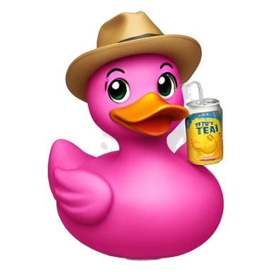 cute pink rubber duck drinking a twisted tea sticker