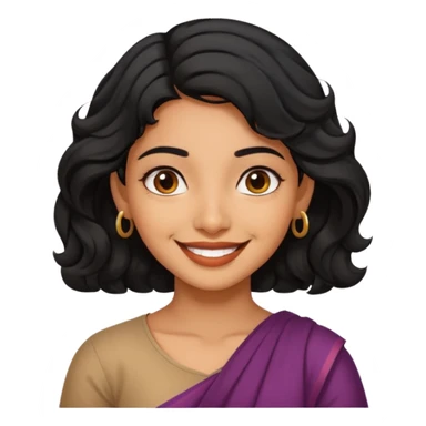 Indian fat girl south Indian wavy short black hair tan darker skin sticker