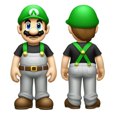 omino tipo super mario , con 6 brazos i en cada mano un taladro un destornillador una llave inglesa un taladro un desatascador manual y un movil, que tenga los pantalones verde la camisa gris y la gorra verde  sticker