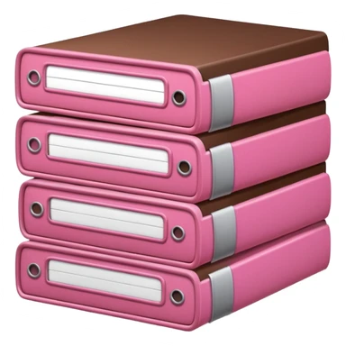 pink and brown files pile sticker
