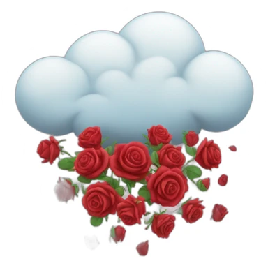 cloud raining roses sticker