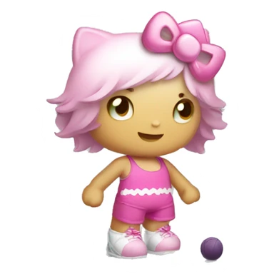 hello kitty in the gym sticker