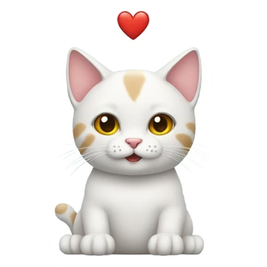 Cat with heart hands sticker