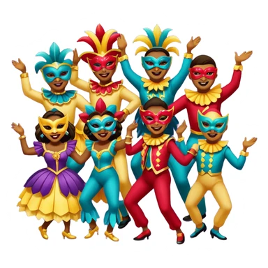 Várias pessoas dançando vestido com roupa de carnaval sticker