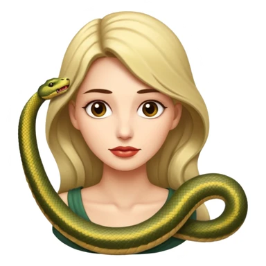 Woman with a very long snake neck  sticker