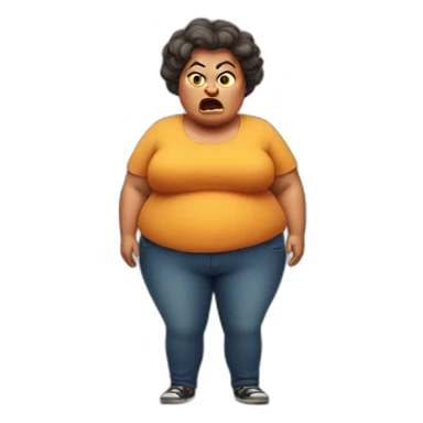 angry fat aunt sticker