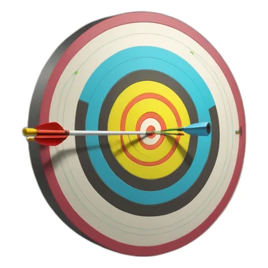 A archery target with small pins sticker