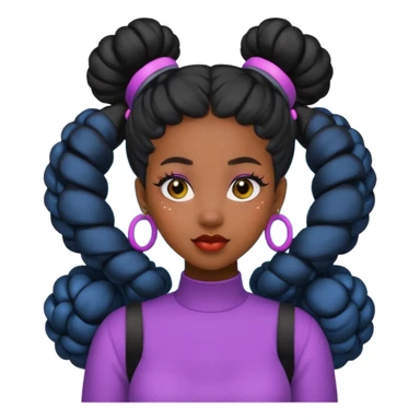 Black woman with Space buns sticker