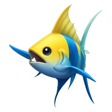 Yellow and blue sword fish  sticker
