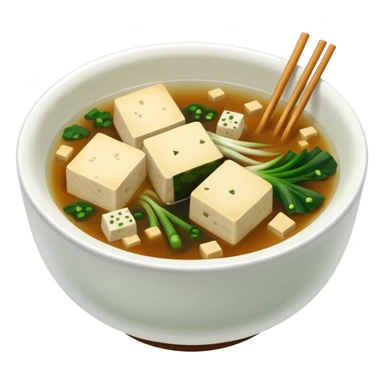 traditional minimalistic japanese miso soup with wakame, spring onion and tofu but no other toppings sticker